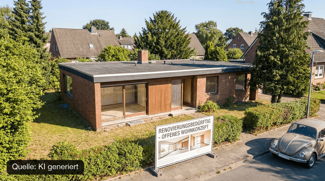 Bungalow umbauen: Offener Grundriss im Eingeschosser