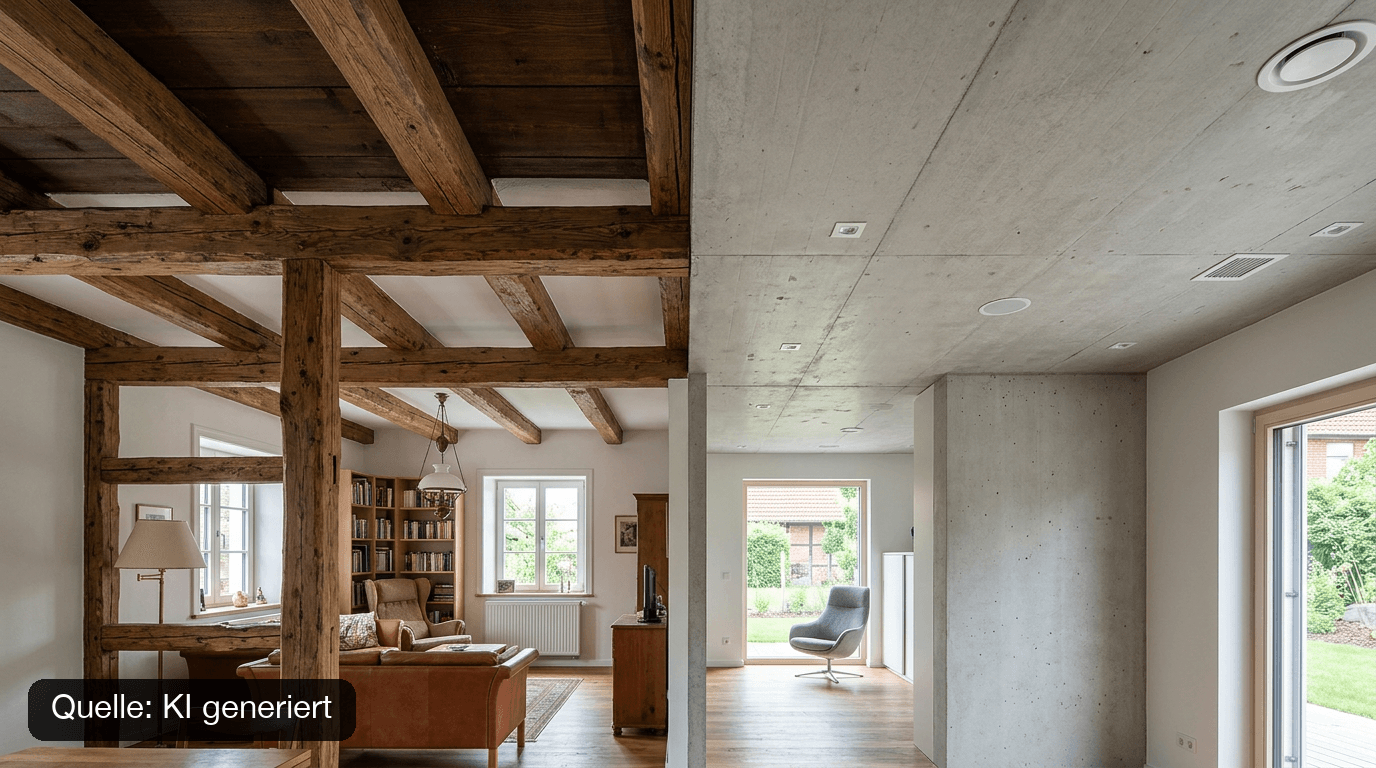 Holzbalkendecke vs. Stahlbeton: Was beim Durchbruch wirklich anders ist