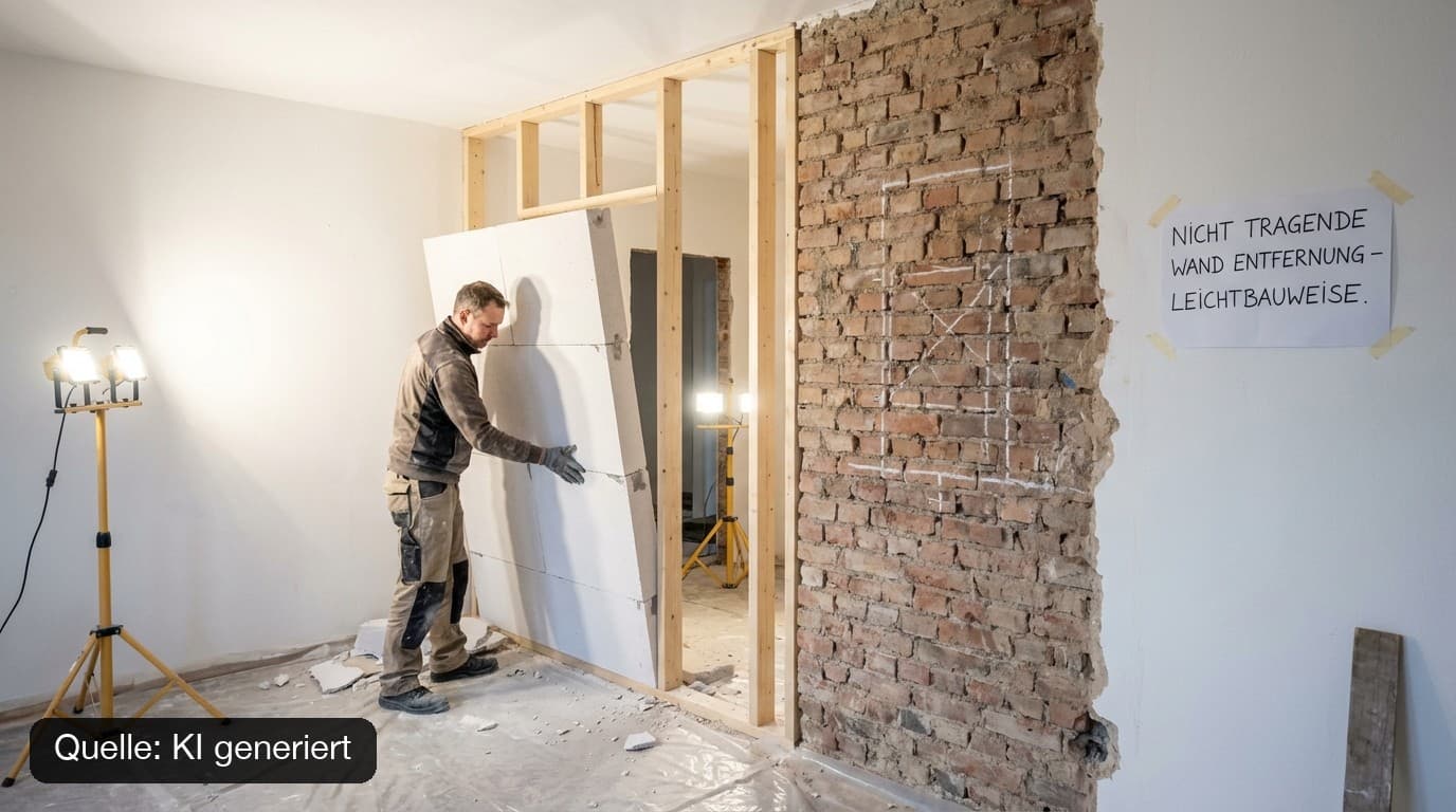 Nicht tragende Wand entfernen: Brauche ich trotzdem einen Statiker?