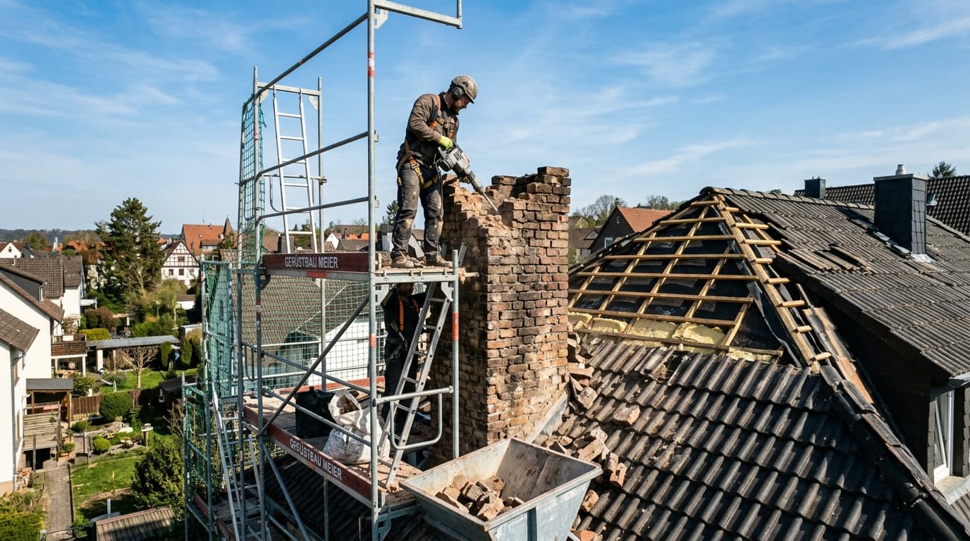 Schornstein teilweise entfernen: Nur Dachteil oder ganz?