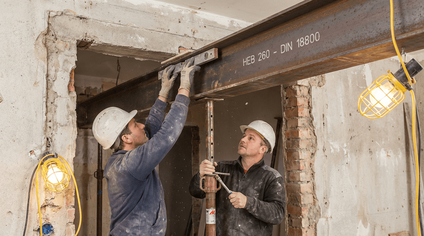 Stahlträger bei Wanddurchbruch: Wann nötig, welche Größe?
