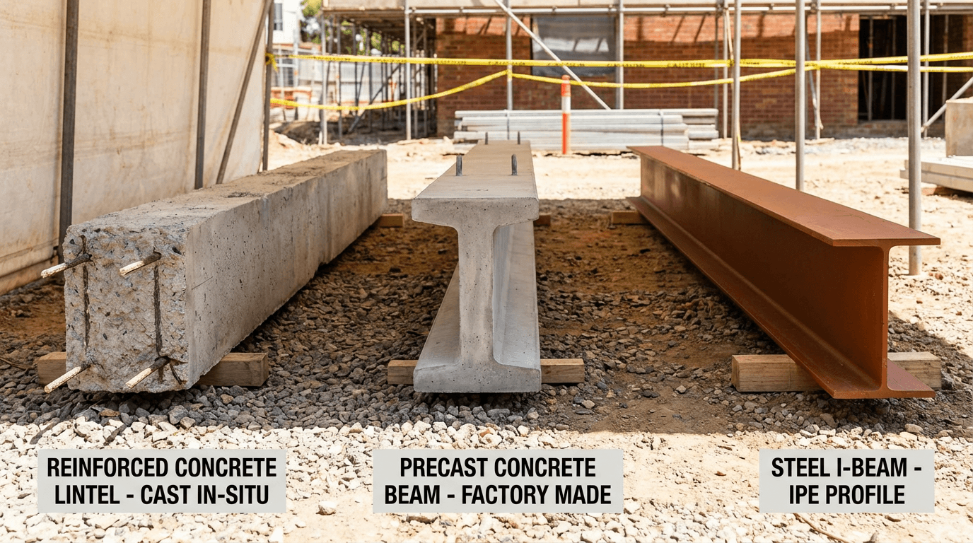 Sturz, Betonsturz oder Stahlträger: Was ist der Unterschied?