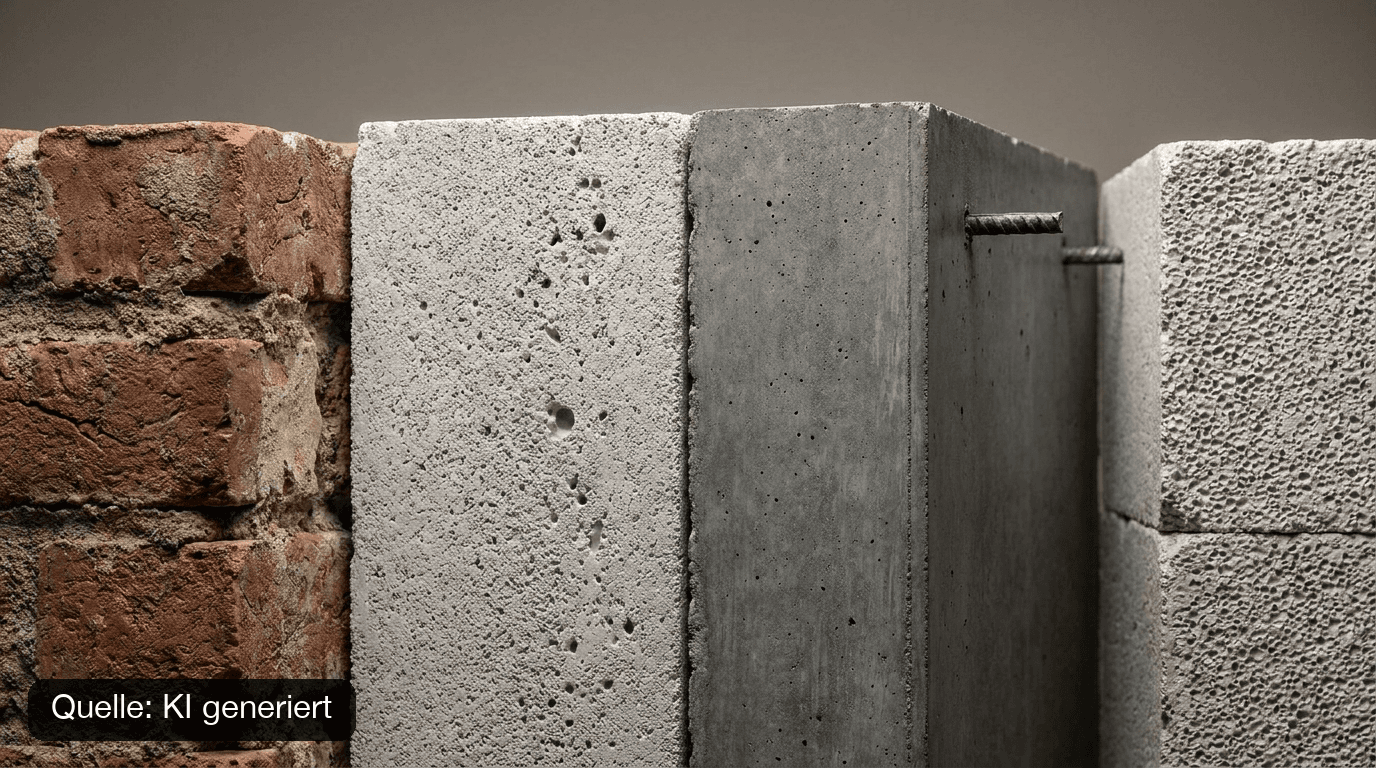 Porenbeton, Ziegel oder Beton: Warum das Material allein nichts aussagt