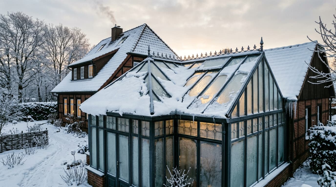 Wintergarten-Glasdach: Schneelast und Sicherheitsglas richtig planen